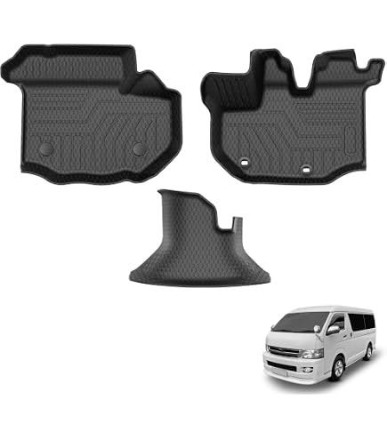 Amazon | HELIOS 200系 ハイエース 【 ワイド 】 3D フロアマット 前部